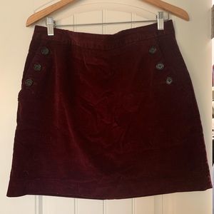 Banana republic corduroy mini skirt, burgundy.